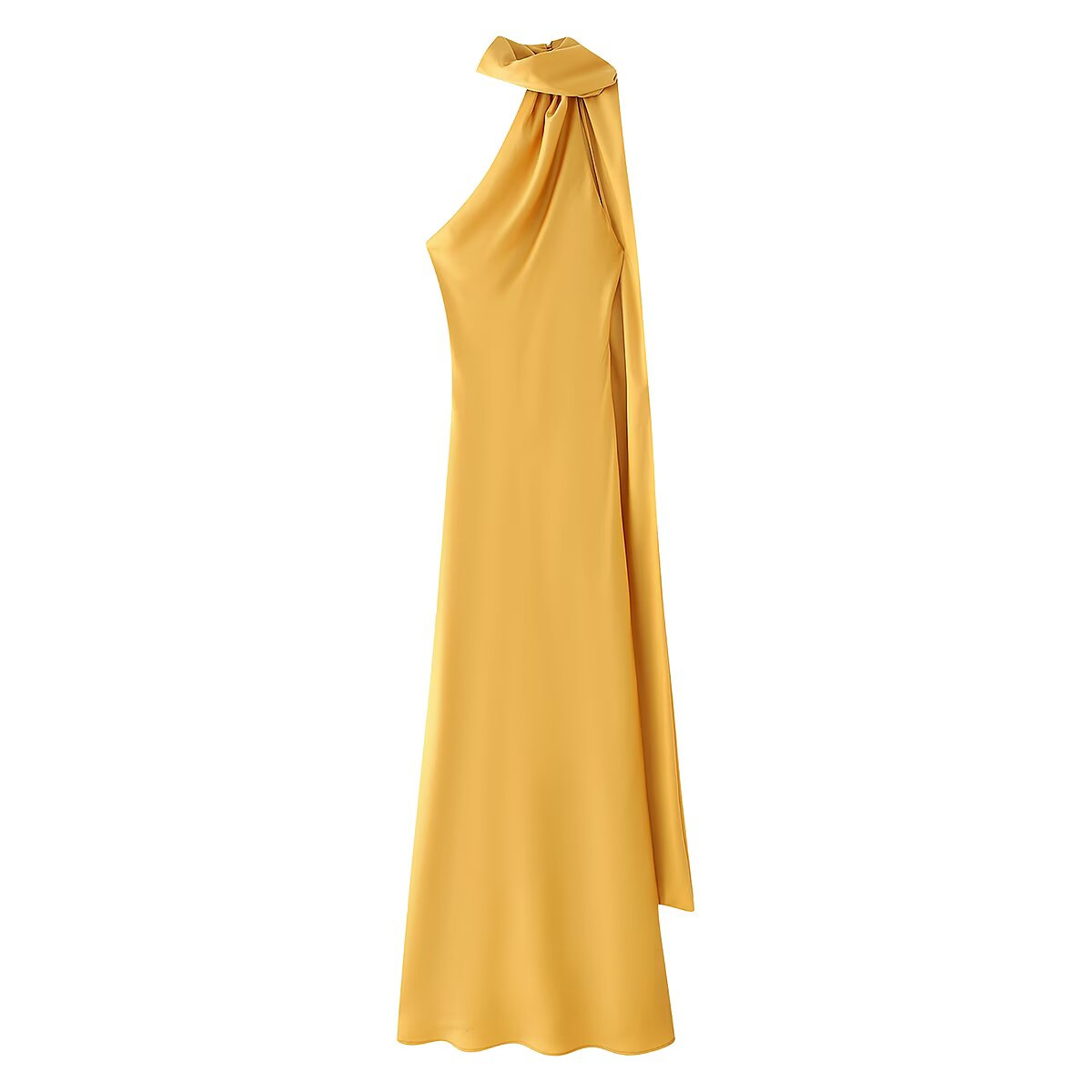 Women's One-Shoulder Satin Maxi Dress | Elegant A-Line Formal Gown for Wedding Guests and Evening Events | Sleeveless Ceremony