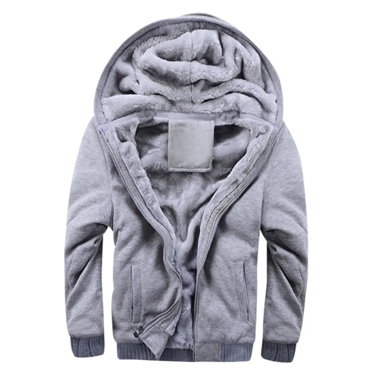 Fleece Lined Full Zip Hoodie for Men - Image 6