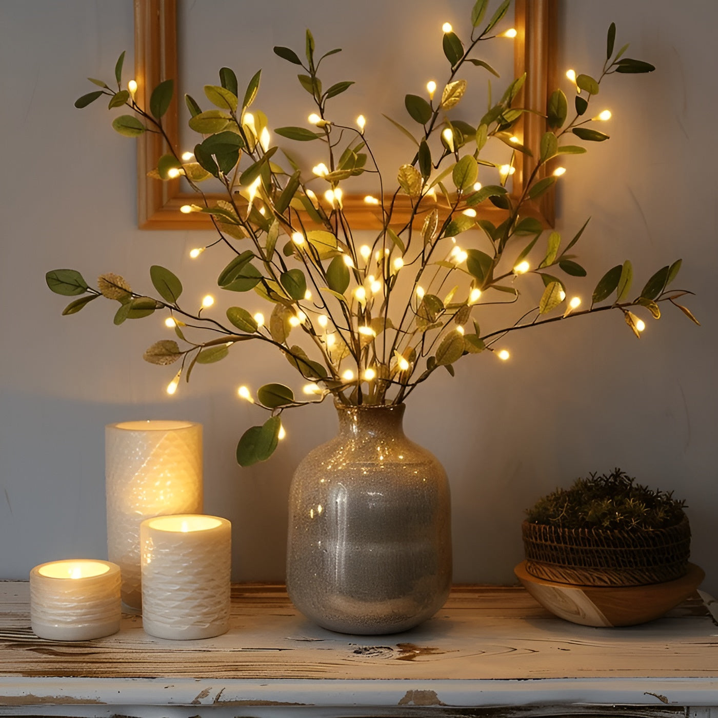 EverLeaf LED dekorativ kvistlampe - Elegant naturligt design til dekoration i hjemmet og på kontoret