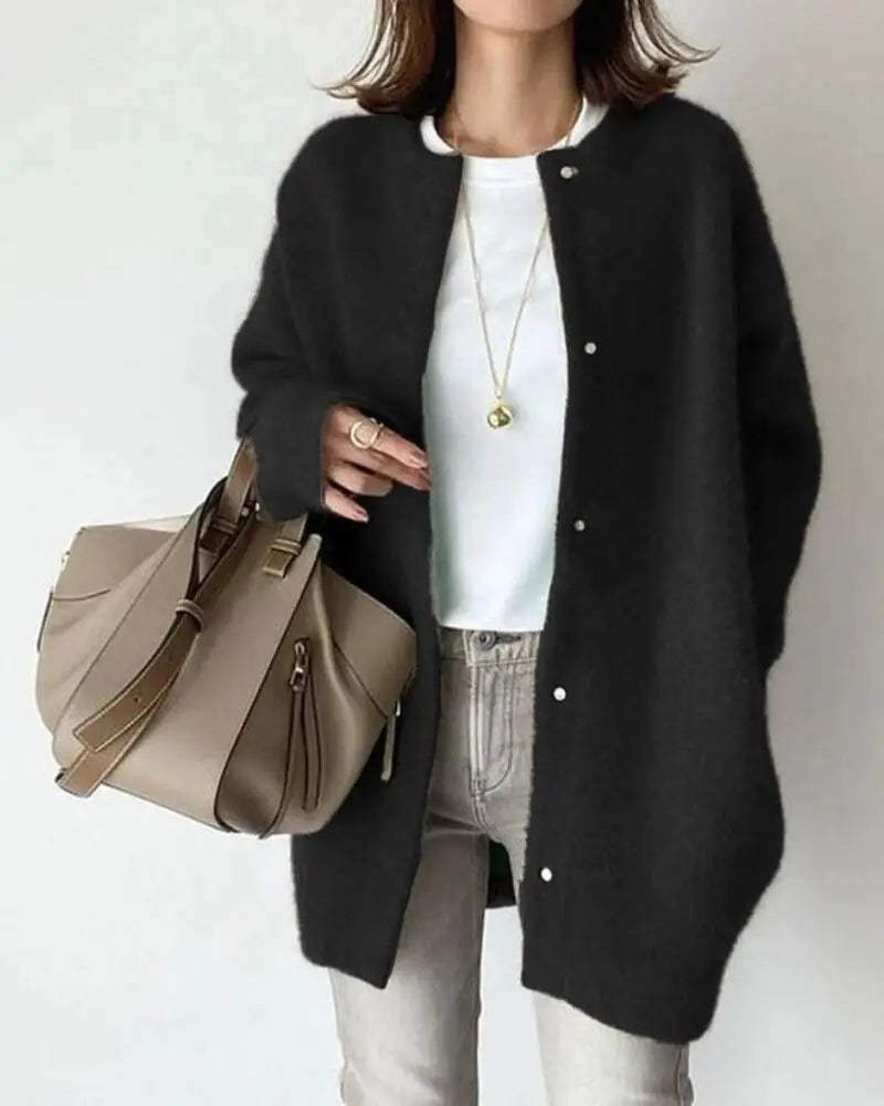 Chic wool and mohair cardigan for fall and winter - Women's
