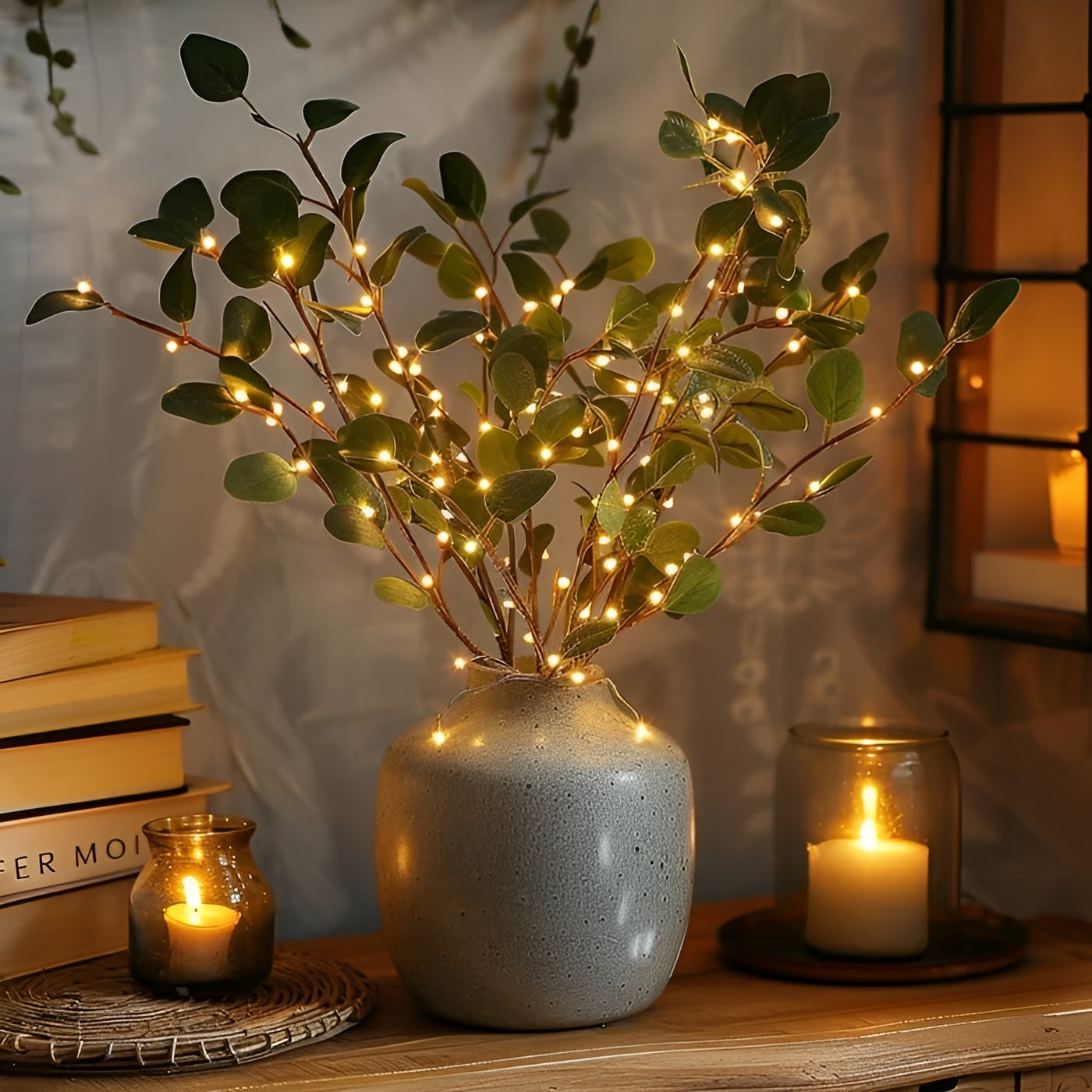 EverLeaf LED dekorativ kvistlampe - Elegant naturligt design til dekoration i hjemmet og på kontoret