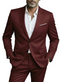 Men's 2-Piece Suit Set - Classic Notched Lapel Blazer with Flap Pockets and Matching Tailored Trousers for Formal Wear
