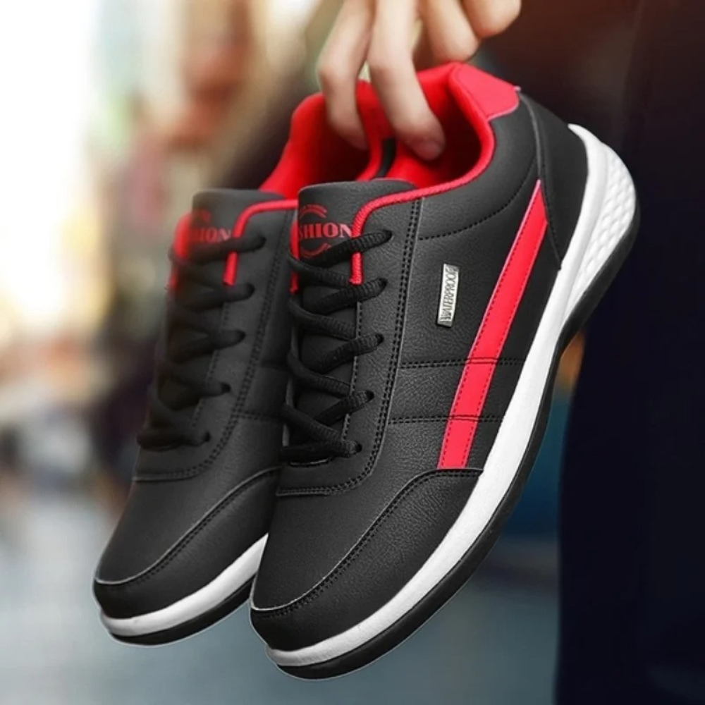 Men's Orthopedic Leather Sneakers | Supportive Walking Shoes with Breathable Lining and Lace-Up Closure for Daily Comfort