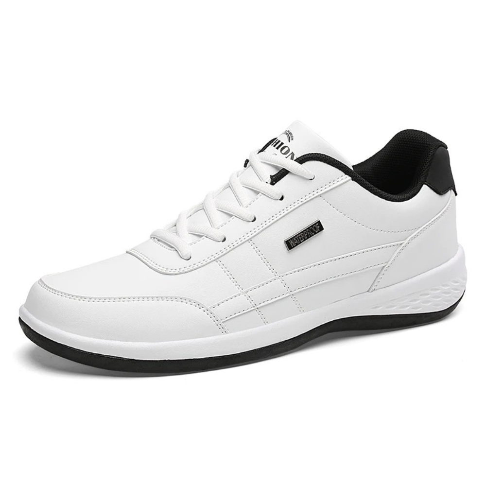 Men's Orthopedic Leather Sneakers | Supportive Walking Shoes with Breathable Lining and Lace-Up Closure for Daily Comfort