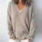 Jersey oversize con cuello en V para mujer