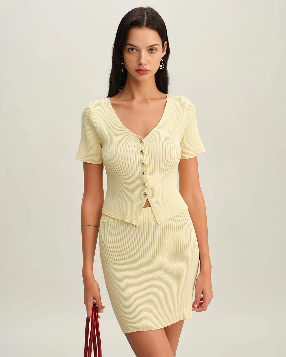 Minifalda de punto para mujer con cintura elástica | Falda informal de punto suave y elástico, ideal para el día a día y con un ajuste cómodo