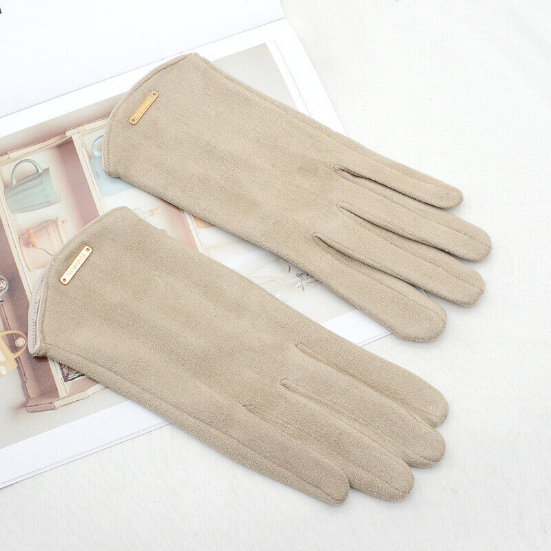 Guantes clásicos de ante con forro de cachemira