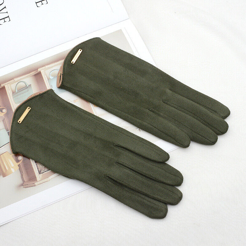 Guantes clásicos de ante con forro de cachemira