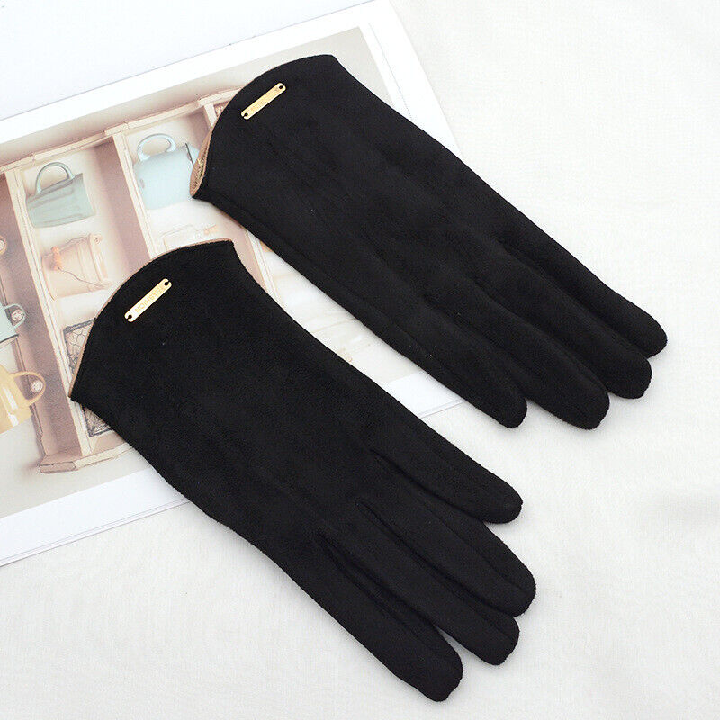 Guantes clásicos de ante con forro de cachemira