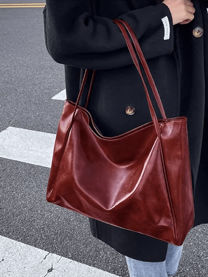 Grand sac à main en cuir à bandoulière pour femme