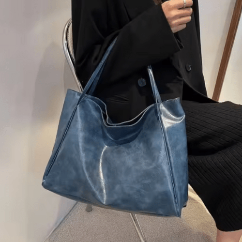 Grand sac à main en cuir à bandoulière pour femme