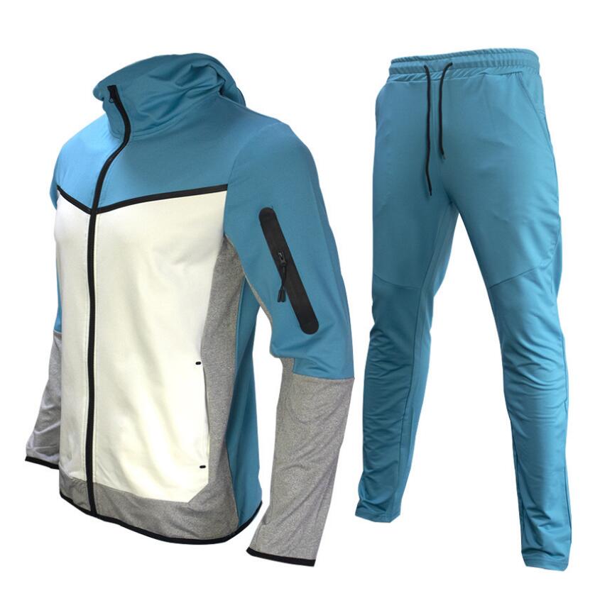 Image of Men's Full Zip Color Block Tracksuit