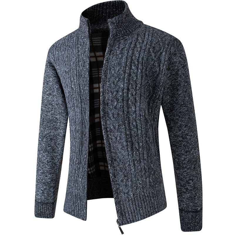 Image of Men's Full Zip Stand Collar Cardigan