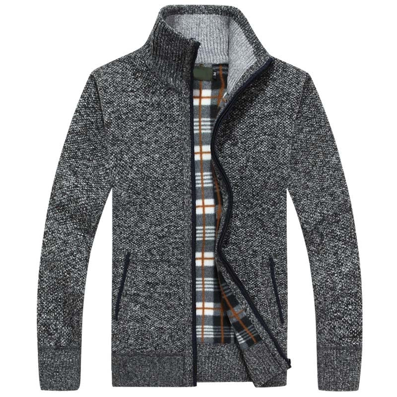 Image of Men's Full Zip Stand Collar Cardigan