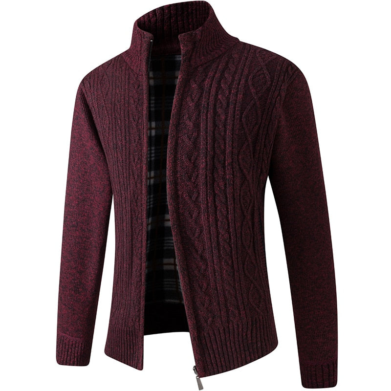 Image of Men's Full Zip Stand Collar Cardigan