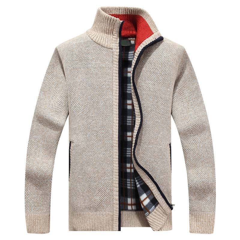Image of Men's Full Zip Stand Collar Cardigan
