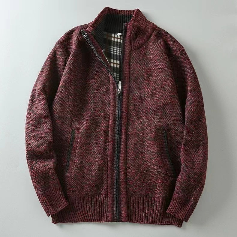 Image of Men's Full Zip Stand Collar Cardigan