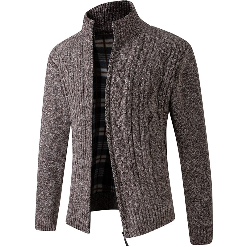 Image of Men's Full Zip Stand Collar Cardigan