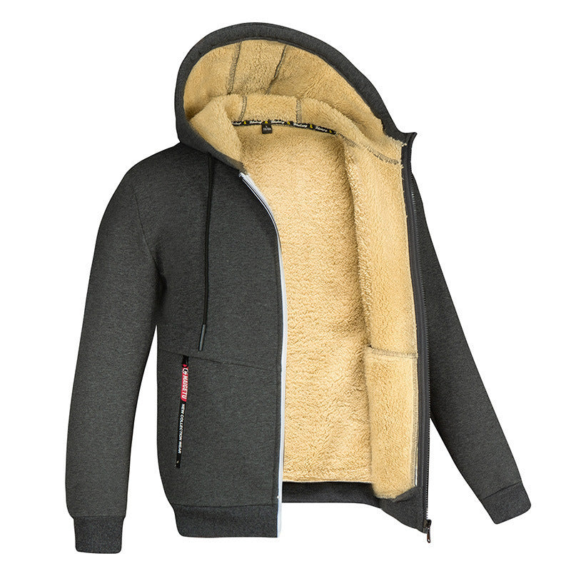 Image of Men's Zip-Up Fleece-Lined Hoodie