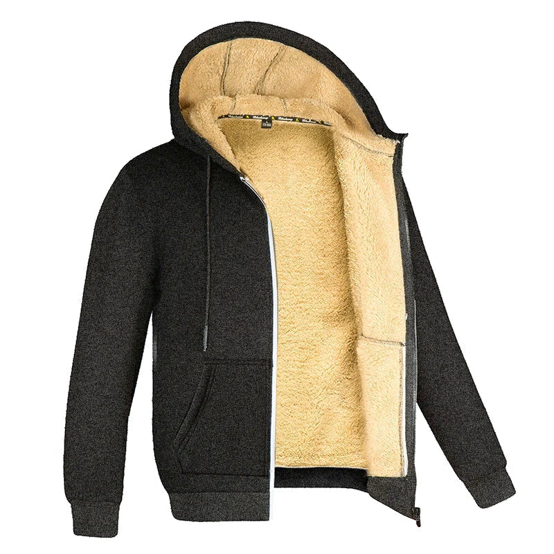 Image of Men's Zip-Up Fleece-Lined Hoodie