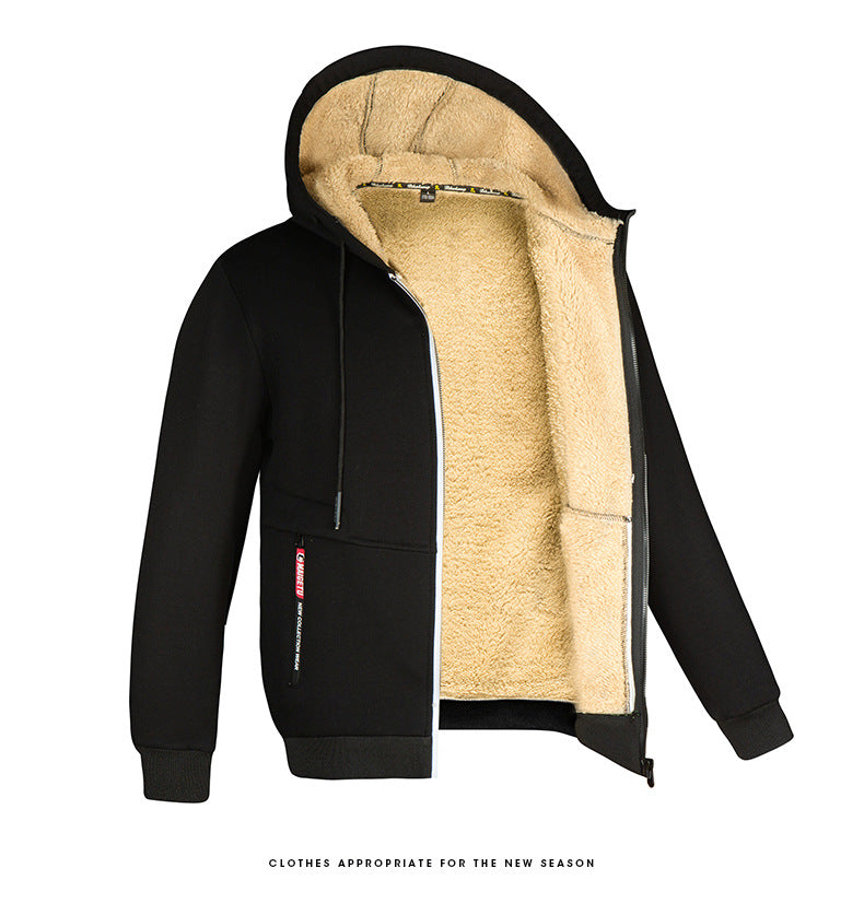 Image of Men's Zip-Up Fleece-Lined Hoodie