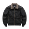 Men's Sherpa Collar Bomber Jacket | Fully Lined Zip Front Casual Outerwear with Ribbed Cuffs and Hem for Warmth