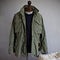 Chaqueta militar vintage para hombre | Abrigo de campo resistente al viento con capucha oculta y bolsillos tipo cargo | Prenda de abrigo resistente para el día a día