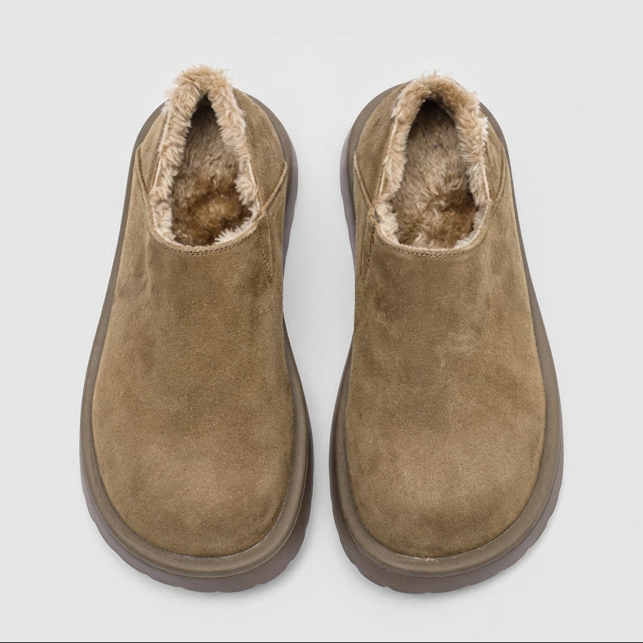 Mocassins fourrés confort semelle épaisse bout large