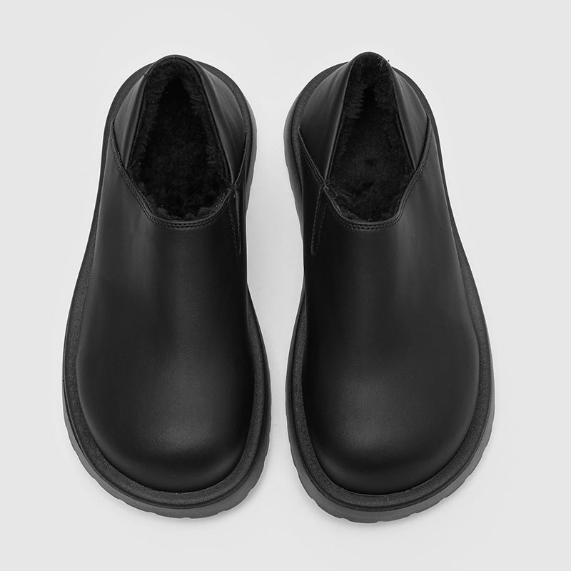 Mocassins fourrés confort semelle épaisse bout large