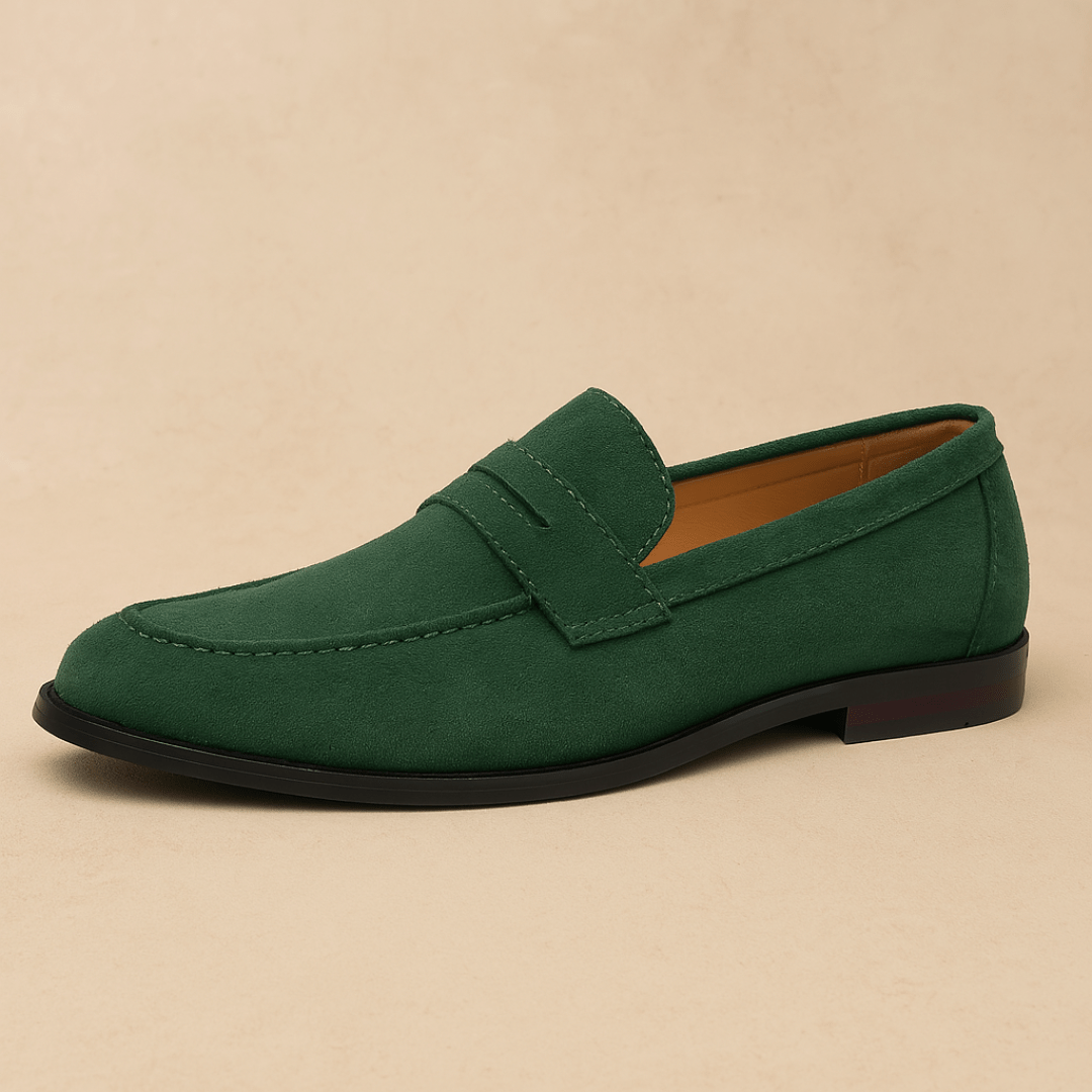 Pánské semišové penny loafers | Klasické elegantně ležérní nazouvací boty pro každodenní nošení i slavnostní příležitosti | Univerzální pánská obuv
