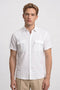 Men's Short Sleeve Casual Shirt - Classic Fit Button Down Top with Double Chest Pockets - Versatile Everyday Summer Shirt