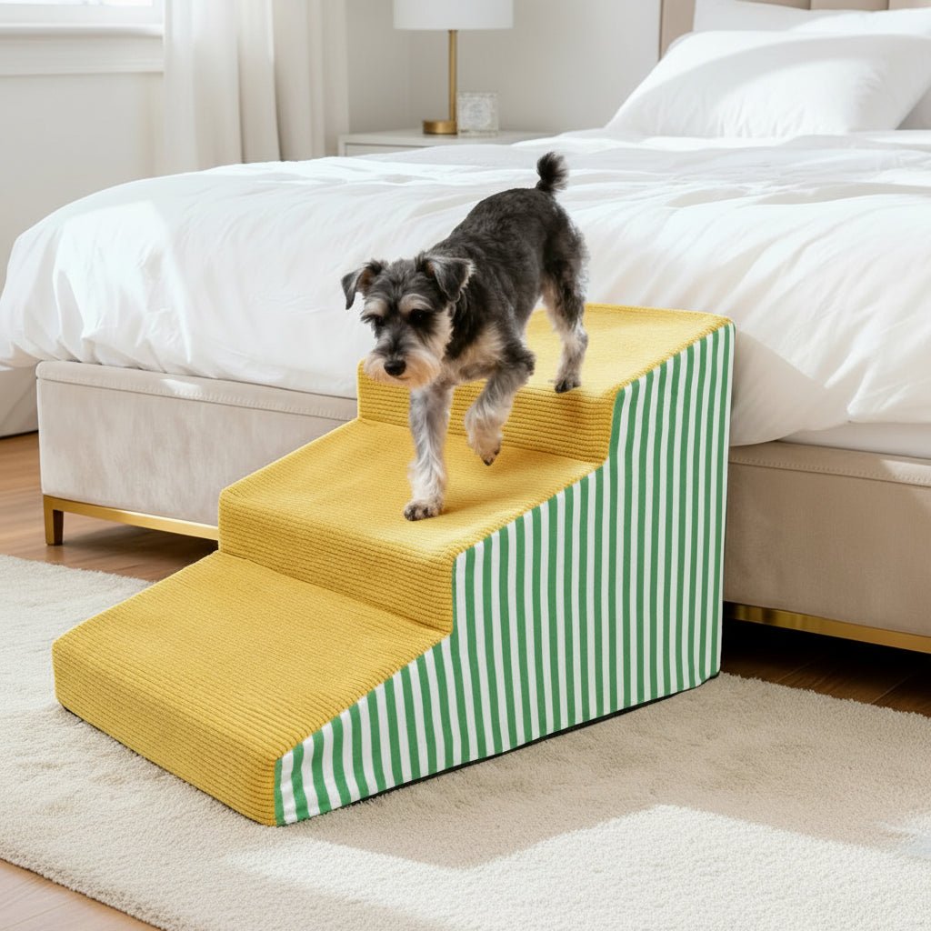 Image of Pet's Striped 3-Step Stairs