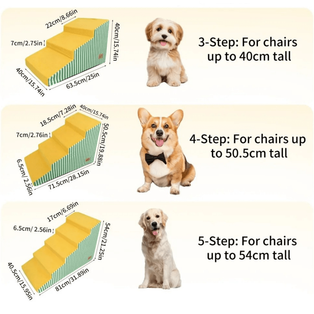 Image of Pet's Striped 3-Step Stairs