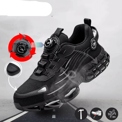 Men's Steel Toe Safety Sneakers | Lightweight Puncture Proof Work Shoes | Breathable Non-Slip Protective Trainers for Men
