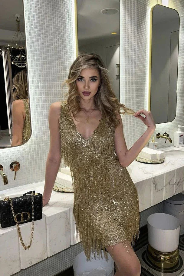 Robe de soirée à paillettes pour femme | Mini-robe de cocktail scintillante pour les fêtes de Noël et les sorties nocturnes | Robe scintillante à coupe classique