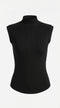 Jersey de cuello alto acanalado para mujer