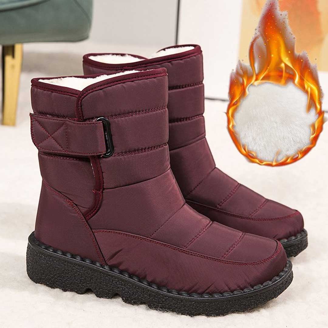 Botas de nieve para mujer impermeables y cortaviento - Botas de invierno cálidas para la nieve y la lluvia