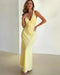 Robe longue sans manches à col en V pour femme, à la silhouette élégante en A