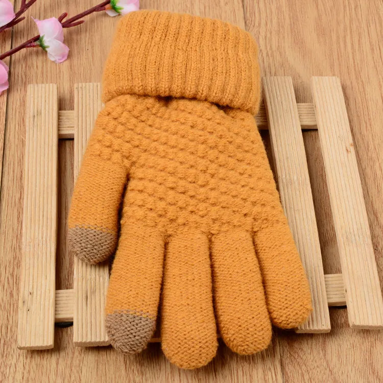 Fashion-Forward Stretch Knit Gloves for Women