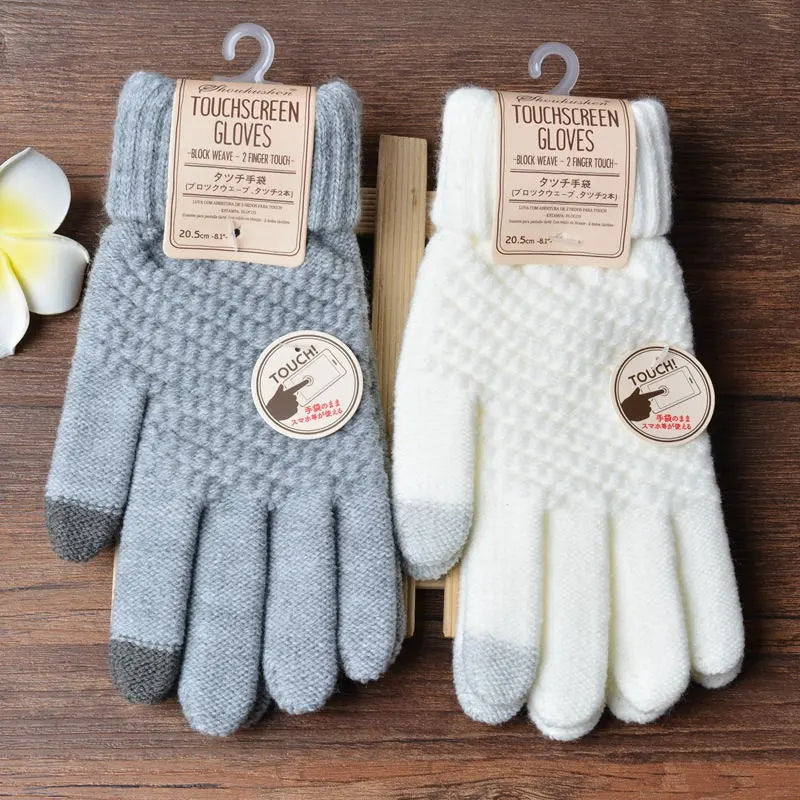 Fashion-Forward Stretch Knit Gloves for Women
