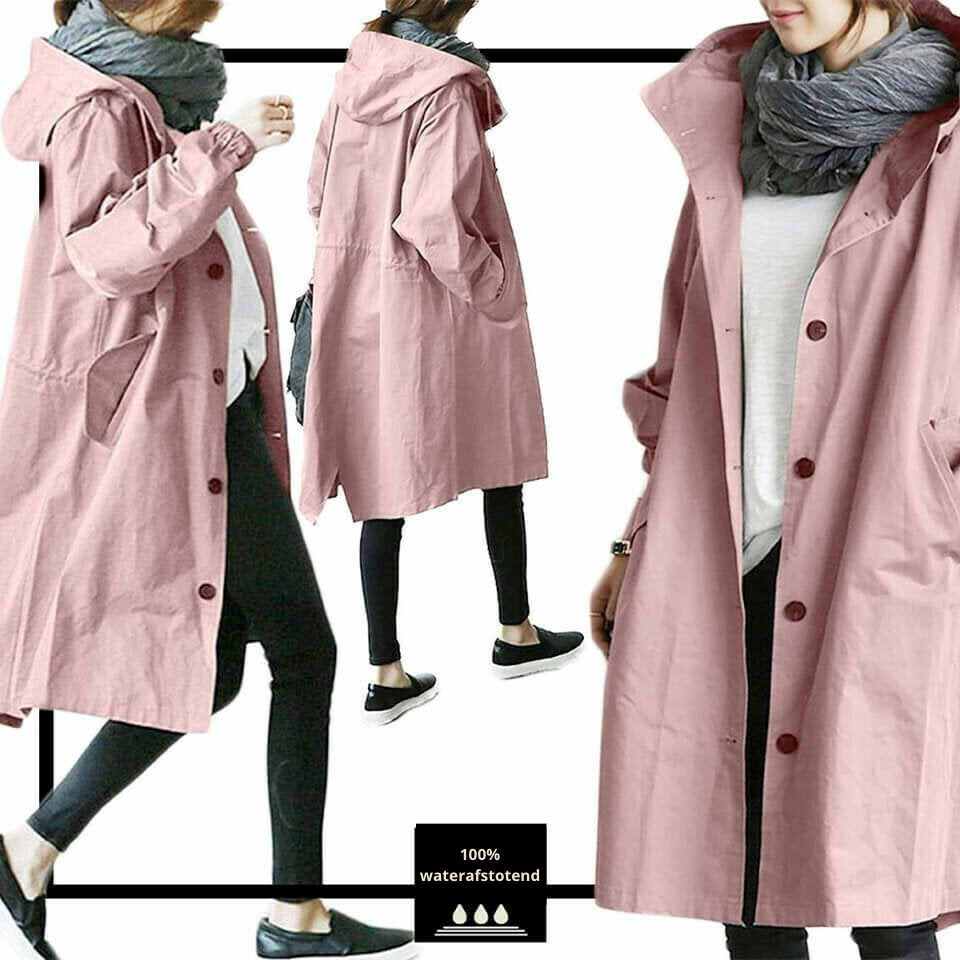 Chaqueta ligera impermeable y cortaviento para mujer con capucha y bot