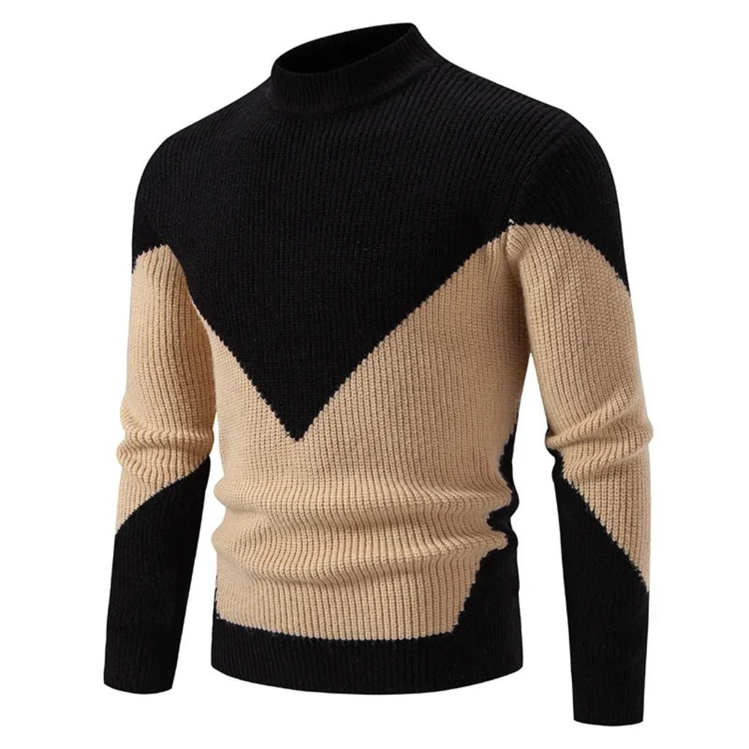 Męski sweter z nowoczesnym geometrycznym wzorem