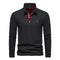 Men's Long Sleeve Polo Shirt | Breathable Cotton Regular Fit Casual Top | Classic Button Placket Long Sleeved Shirt