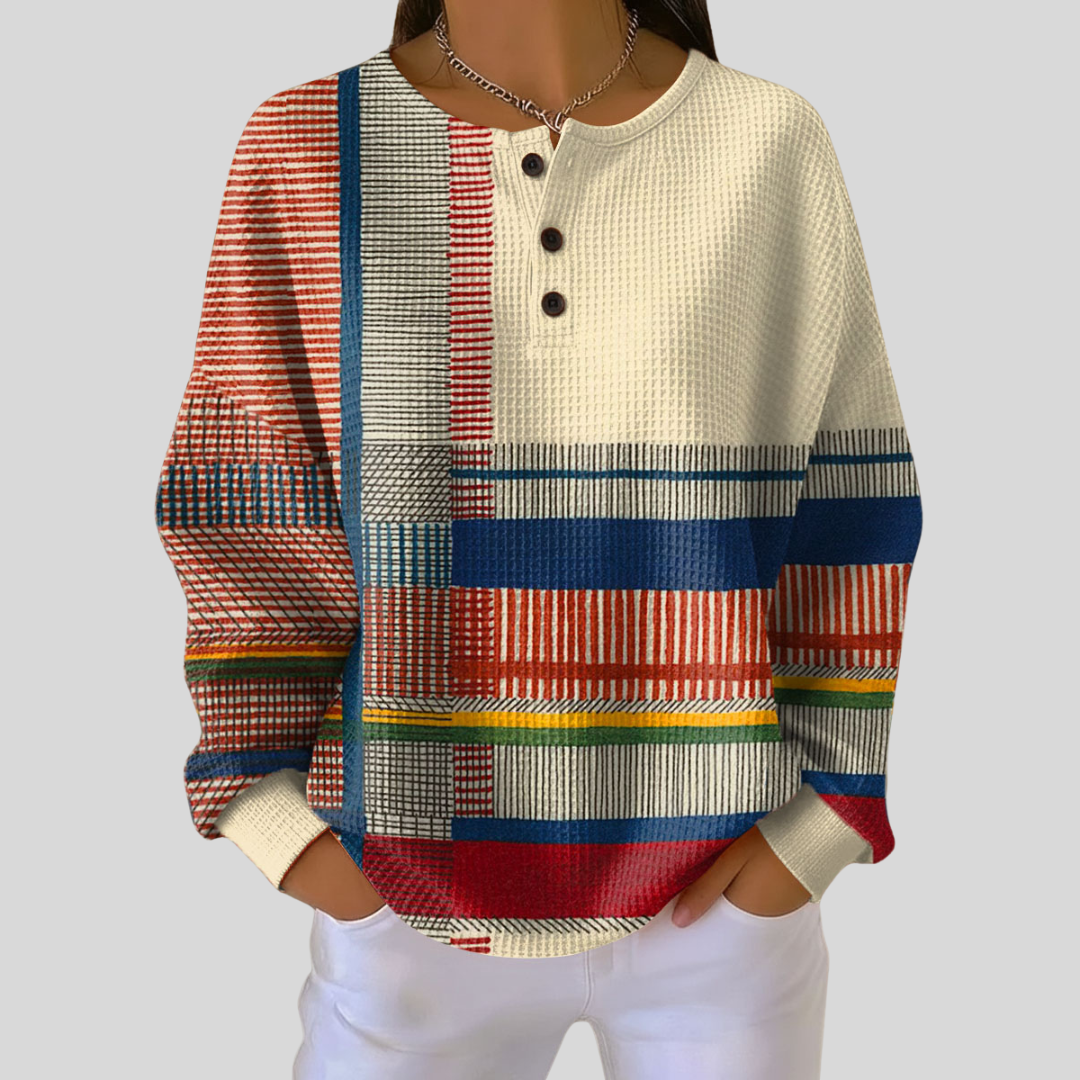 Image of Women's Button-Up Waffle Knit Sweater