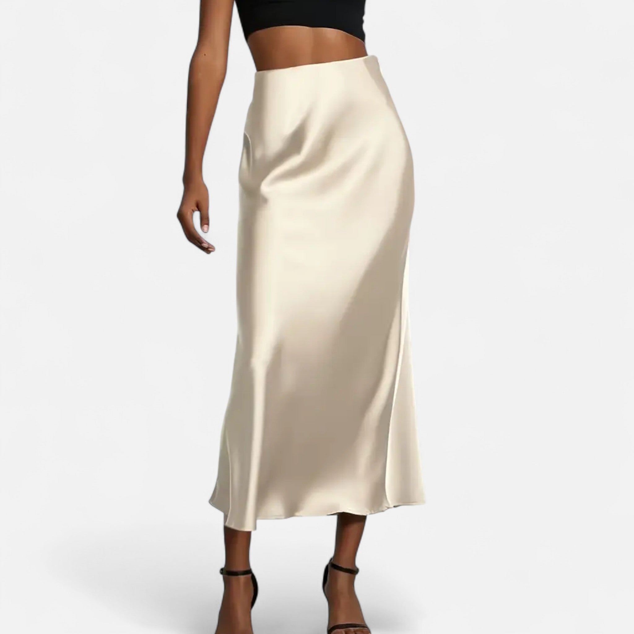 Image of Women's High-Waisted A-Line Midi Skirt