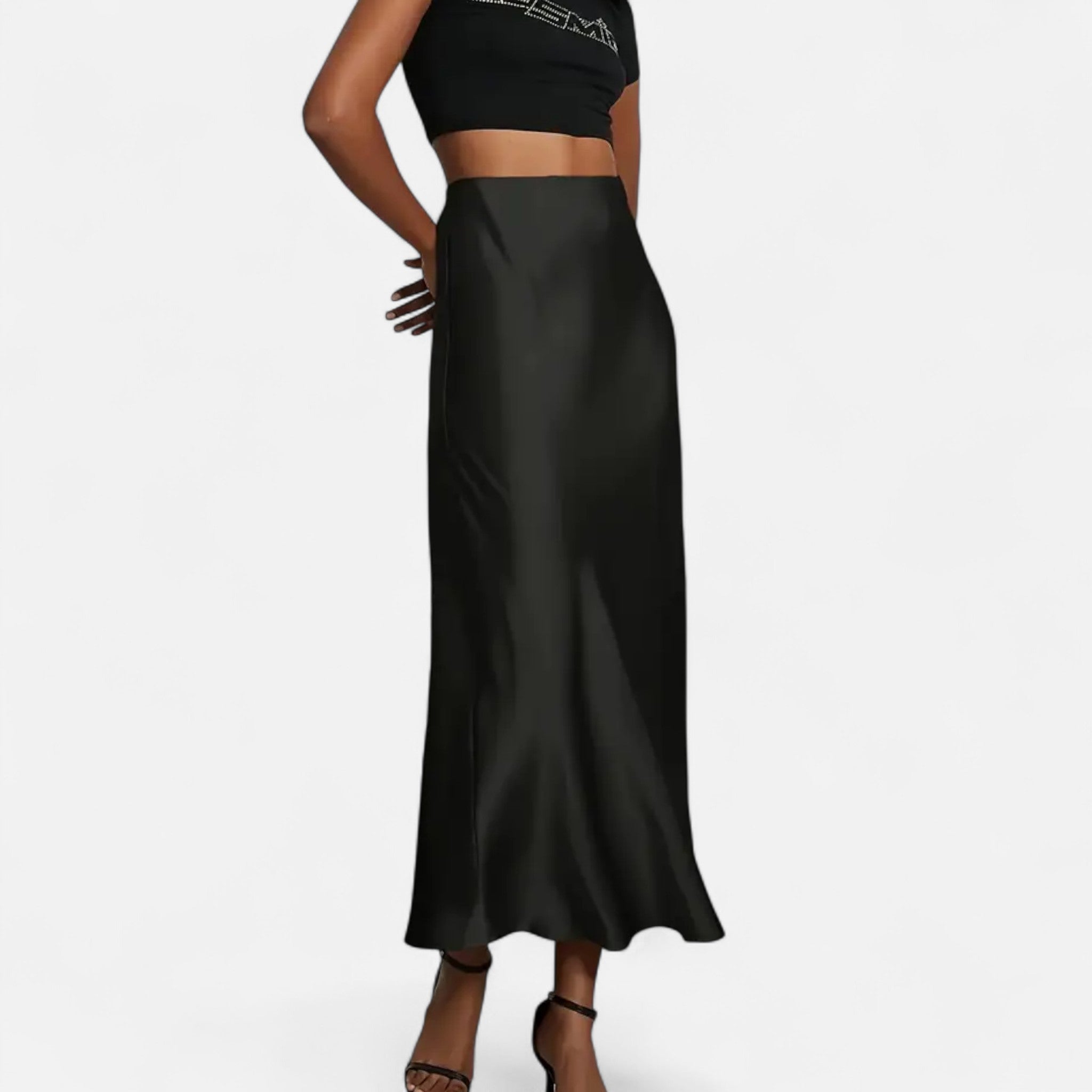 Image of Women's High-Waisted A-Line Midi Skirt