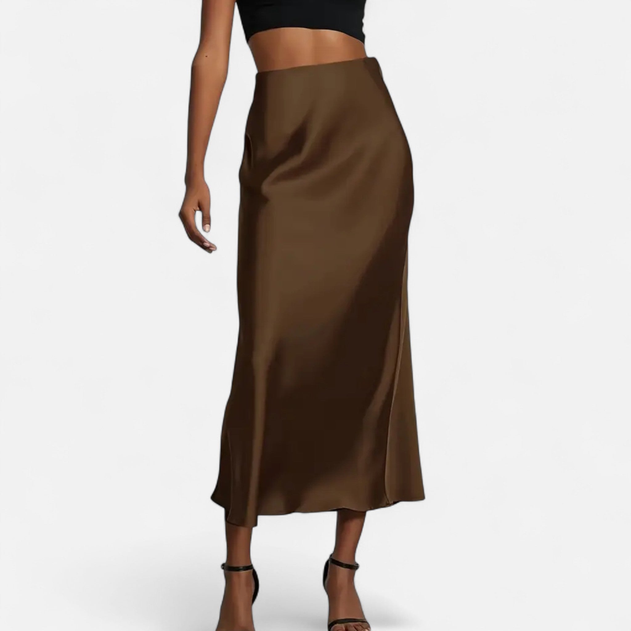 Image of Women's High-Waisted A-Line Midi Skirt
