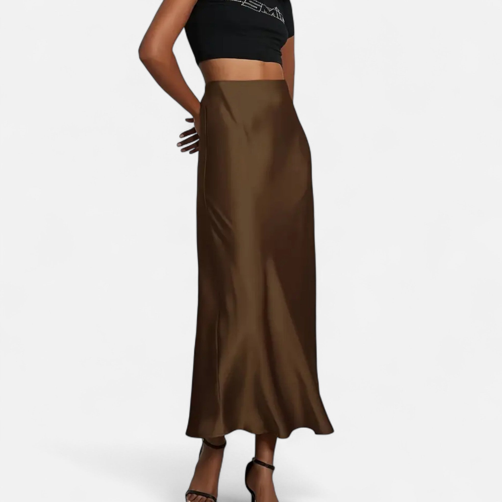 Image of Women's High-Waisted A-Line Midi Skirt