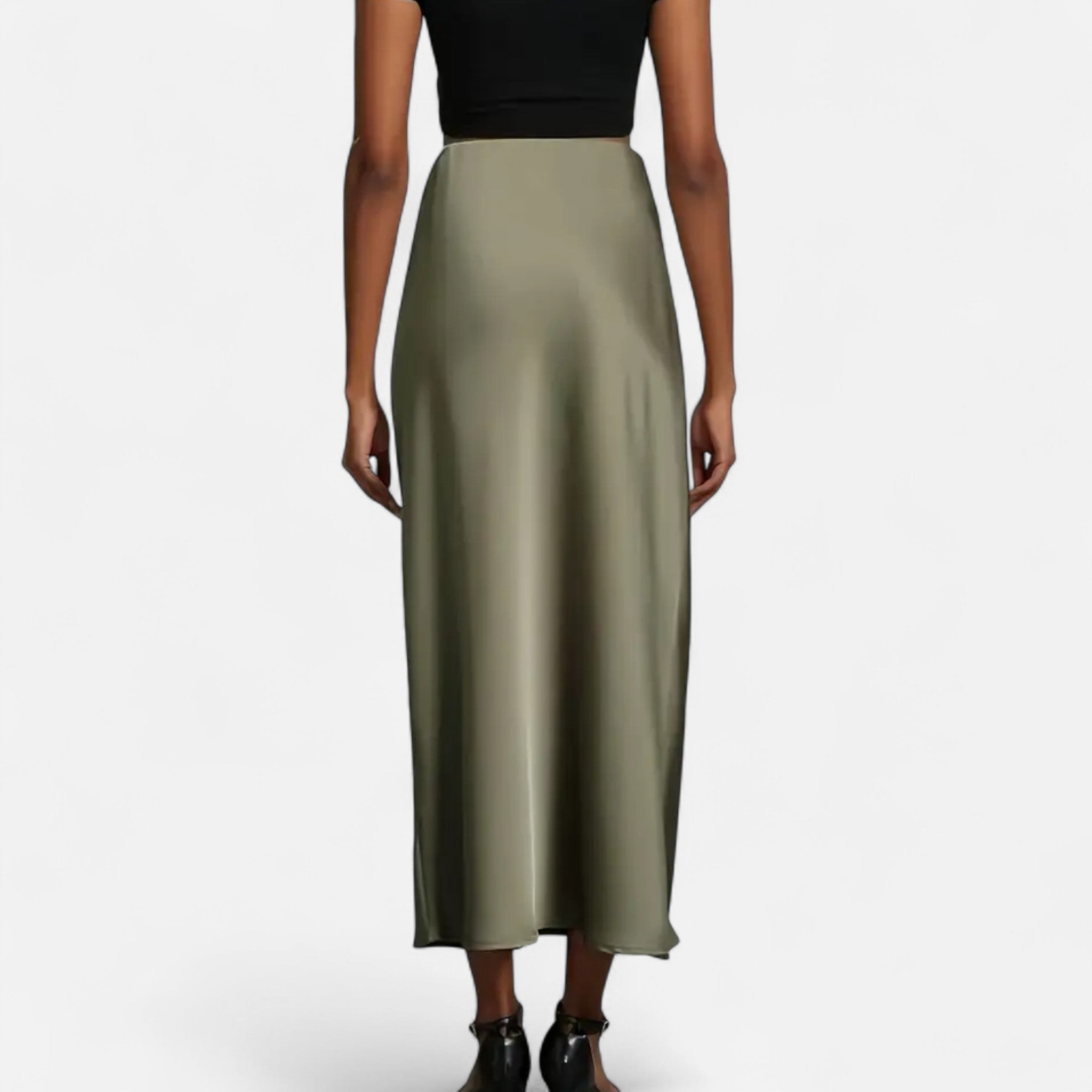 Image of Women's High-Waisted A-Line Midi Skirt