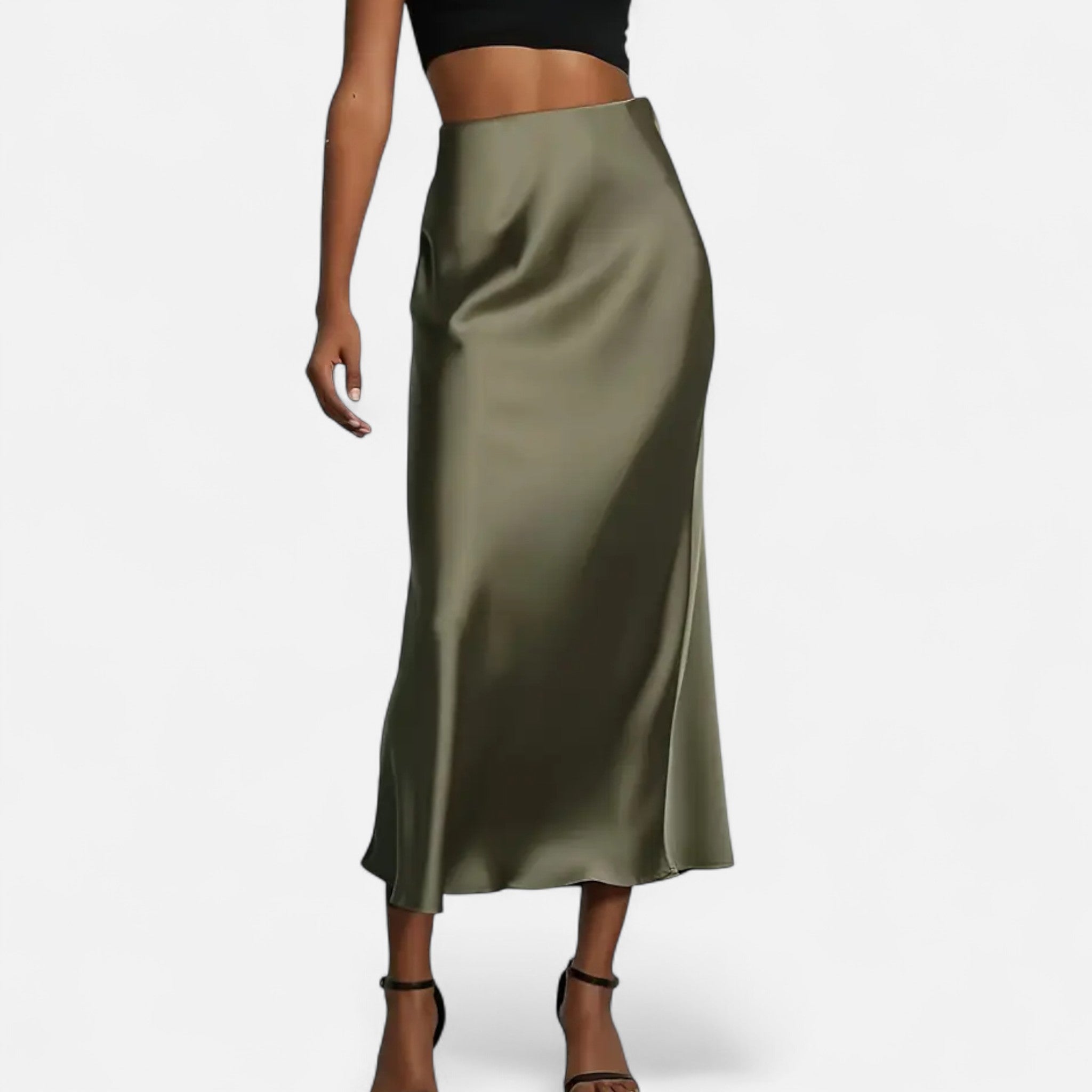 Image of Women's High-Waisted A-Line Midi Skirt